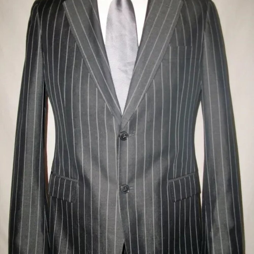 NWOT Dolce and Gabbana Men's Silk/Cotton 2 Button Blend Pinstripe Blazer Sz 36R
